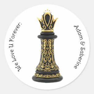 MAM Koningin van mijn leven, Gouden Schrift Zwarte Ronde Sticker