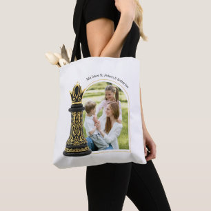 MAM Koningin van mijn leven, Gouden Schrift Zwarte Tote Bag