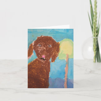 "Mam, kunnen we een hond nemen? (Waterverf & Olie  Kaart