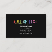 Mam, laten we een afspeeldatum met kleurrijke bele visitekaartje (Achterkant)