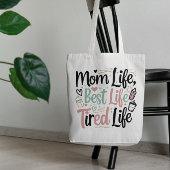 Mam leven beste leven grappige moeder giftful tote bag
