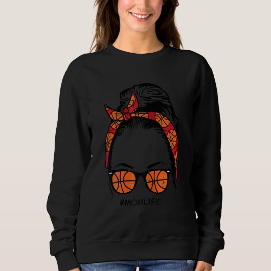 Mam Leven in Basketball Bun Hair Zonnebrillen H Trui (Voorkant)