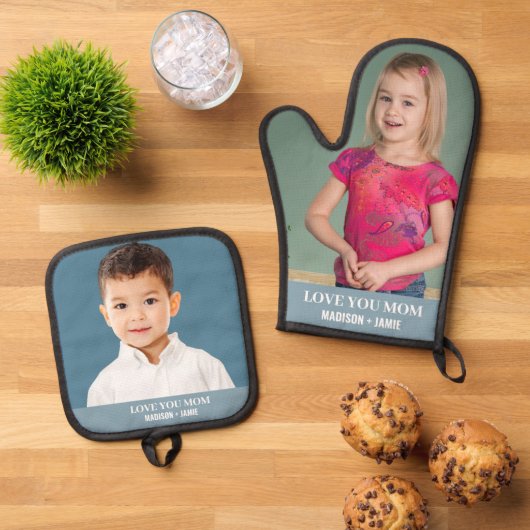 Mam Liefde Kinder Custom Foto Ovenwant & Pannenlap Set (Top down)