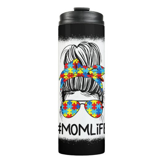 Mam Life Autism Awareness Bun shirt met Ele Thermosbeker (Voorkant)