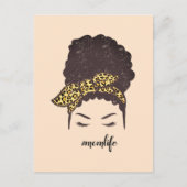 Mam Life, Black Afro Messy Bun, Afrikaans-Amerikaa Briefkaart (Voorkant)