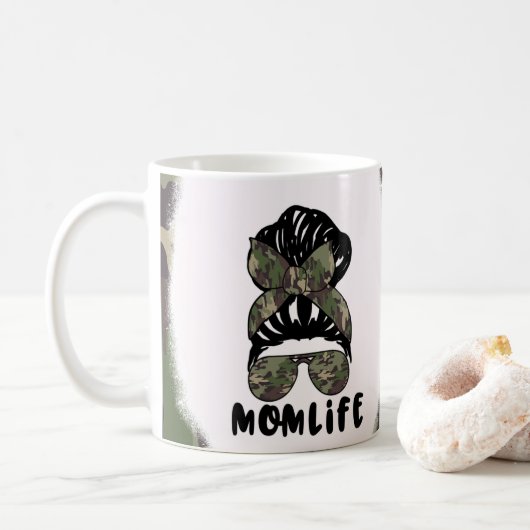 Mam Life Camouflage Camo Design Coffee Mok Cup (Met donut)