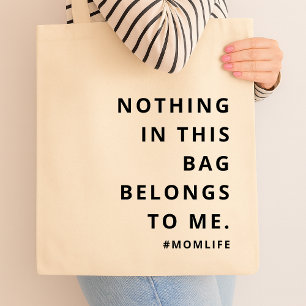 Mam Life   Fun Slogan Modern Minimalist Motherhood Tote Bag