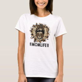 Mam Life Funny Skul met zonnebril en luipaard T-shirt