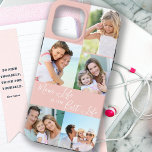 Mam Life is het beste leven 5 Fotoperroze Case-Mate iPhone Case<br><div class="desc">Aangepast vijf fototelefoondoosje met het moederleven is het beste leven (editable voor moeder, mama, mama, mama, enz.). Het ontwerp kenmerkt een gepersonaliseerd, omslag rond, fotocollage met 5 van uw favoriete afbeeldingen, die als 1 verticaal portret en 4 vierkant instagram worden getoond. Het ontwerp heeft een perzikroze achtergrond met elegante handgeschreven...</div>