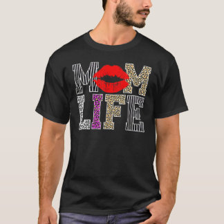 Mam Life Leopard Lips Moederdag T-shirt