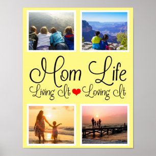 Mam Life Moederdag Yellow Photo Poster