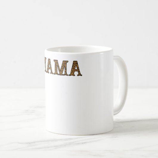 Mam Life Shirt Leopard Cheetah Print, grappige moe Koffiemok (Voorkant rechts)