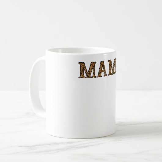 Mam Life Shirt Leopard Cheetah Print, grappige moe Koffiemok (Voorkant links)