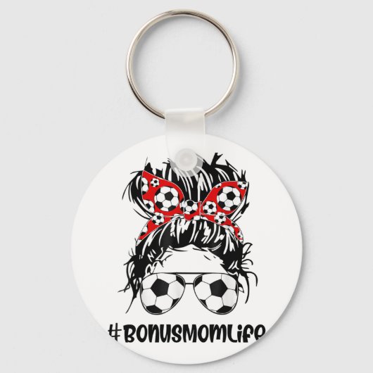 Mam Life Soccer Bonus Mam Moederdag Bun Wo Sleutelhanger (Voorkant)