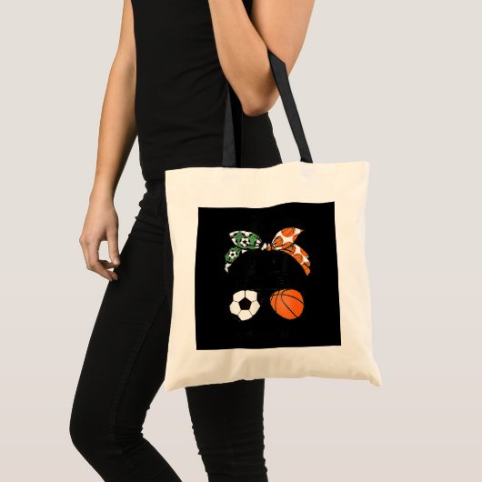 Mam Life Soccer en Basketball Bun Moeder Tote Bag (Voorkant (product))