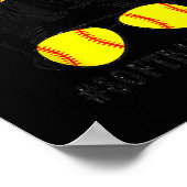 Mam Life Softball Baseball Mam Moederdag Messy Poster (Hoek)