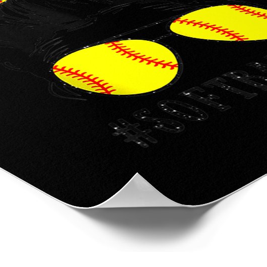 Mam Life Softball Baseball Mam Moederdag Messy Poster