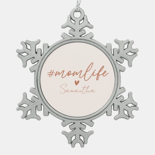 Mam Life Tin Sneeuwvlok Ornament (Voorkant)