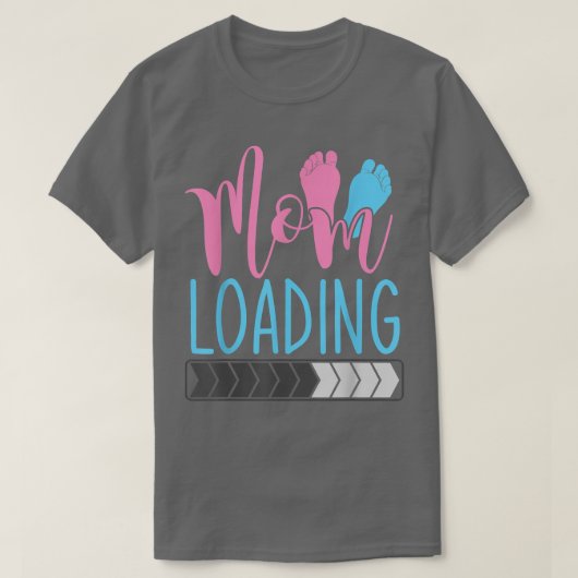 Mam Loading Future Mammie Zwangerschap Aankondigin T-shirt (Design voorkant)