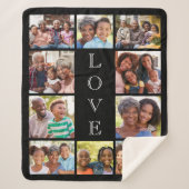 Mam Love 10 Photo Collage Black Sherpa Deken (Voorkant)