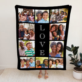 Mam Love 10 Photo Collage Black Sherpa Deken
