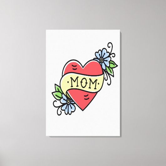 Mam Love Heart Canvas Afdruk (Voorkant)