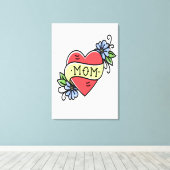 Mam Love Heart Canvas Afdruk (Insitu (Houten vloer))