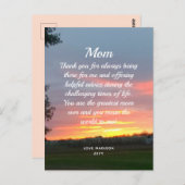 Mam Love Letter Beauful Sunset Moederdag Briefkaart (Voorkant / Achterkant)