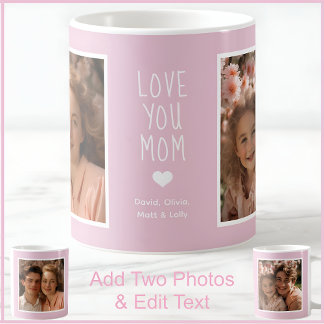 Mam Love You 2 foto's Modern Roze C52 & Wit Koffiemok