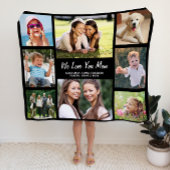Mam Love You Fotocollage Zwart Fleece Deken
