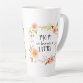 Mam Love You LATTE Waterverf Floral in Foliage Mok (Rechterhoek)
