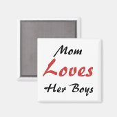 Mam Loves Haar Jongens Koelkast Magnet (Voorkant / Achterkant)