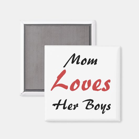 Mam Loves Haar Jongens Koelkast Magnet (Voorkant / Achterkant)