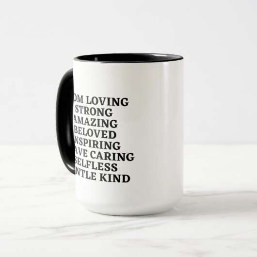 Mam Loving Sterk Verbazingwekkend Geliefd Inspirer Mok (Voorkant links)