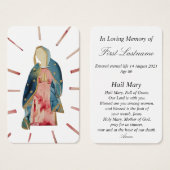 Mam Maagd Maagd Maria in Memory Prayer Kaart (Voorkant /achterkant)