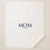 Mam marineblauw wit, vastgestelde datum schattig sherpa deken (Voorkant)