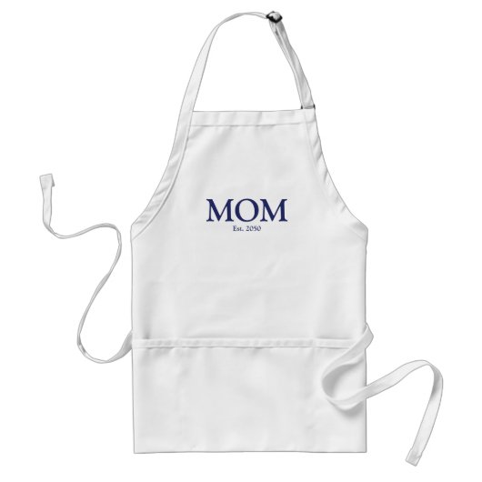 Mam marineblauw wit, vastgestelde datum schattig standaard schort (Voorkant)
