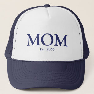 Mam marineblauw wit, vastgestelde datum schattig trucker pet