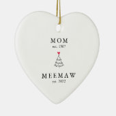 mam | Meemaw Jaar Oost | Kerstakeramische versieri Keramisch Ornament (Rechts)