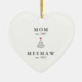 mam | Meemaw Jaar Oost | Kerstakeramische versieri Keramisch Ornament (Voorkant)