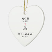 mam | Meemaw Jaar Oost | Kerstakeramische versieri Keramisch Ornament (Links)
