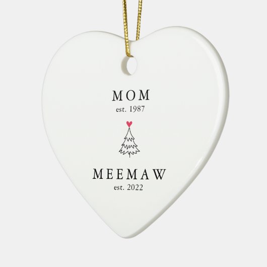 mam | Meemaw Jaar Oost | Kerstakeramische versieri Keramisch Ornament (Links)