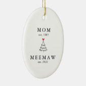 mam | Meemaw Jaar Oost | Kerstmis Keramisch Ornament (Rechts)