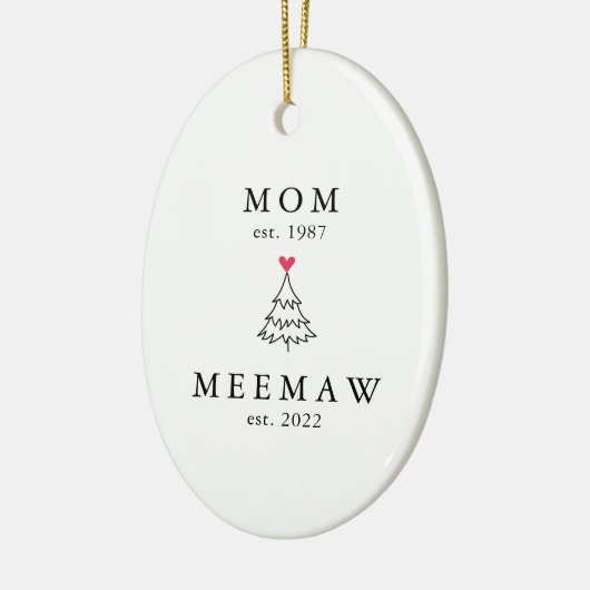 mam | Meemaw Jaar Oost | Kerstmis Keramisch Ornament (Links)