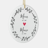 mam | Meme Year Est. Heart Ceramic Ornament (Rechts)