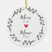 mam | Meme Year Est. Heart Ceramic Ornament (Voorkant)