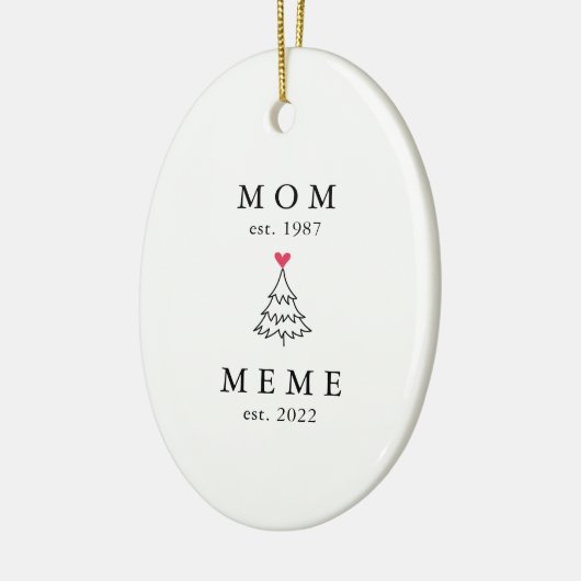mam | Meme Year Est. Kerstmis Keramisch Ornament (Links)