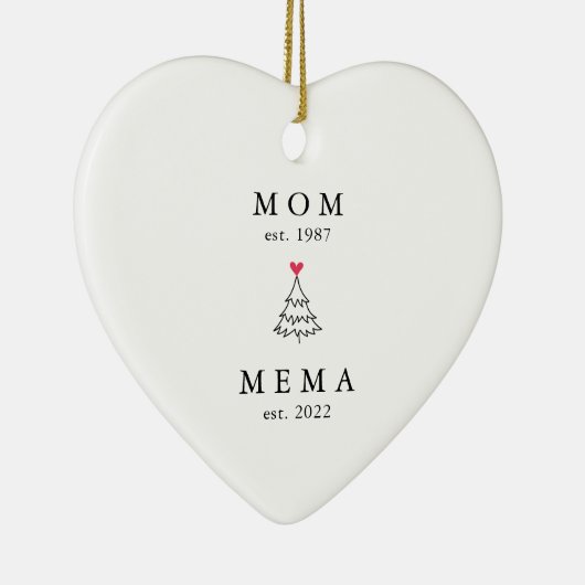 mam | Memorandum Jaar Oost. Kerstakeramische versi Keramisch Ornament (Rechts)