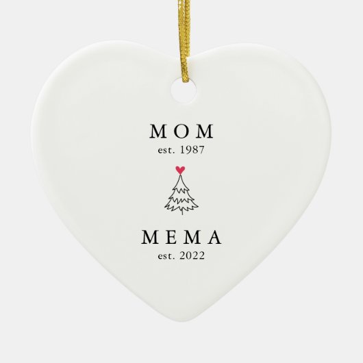 mam | Memorandum Jaar Oost. Kerstakeramische versi Keramisch Ornament (Voorkant)