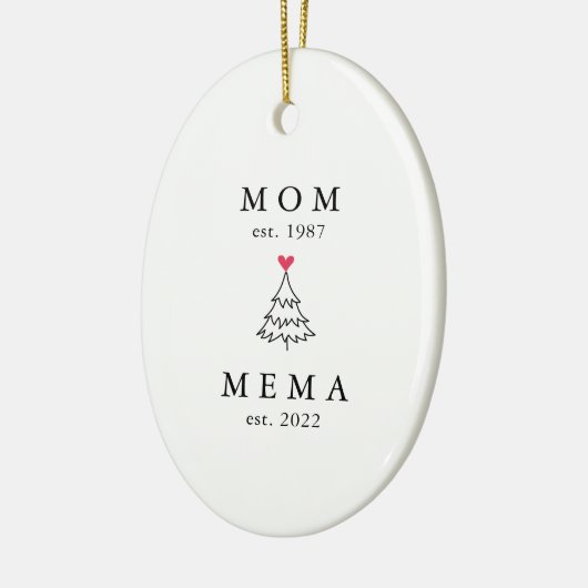 mam | Memorandum Jaar Oost. Kerstmis Keramisch Ornament (Links)